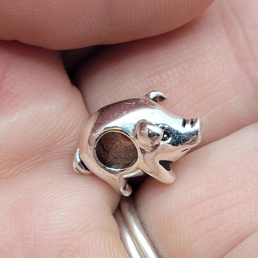 5/$25 ❤ Silver Pig Charm for Pandora Bracelets - Picture 1 of 3